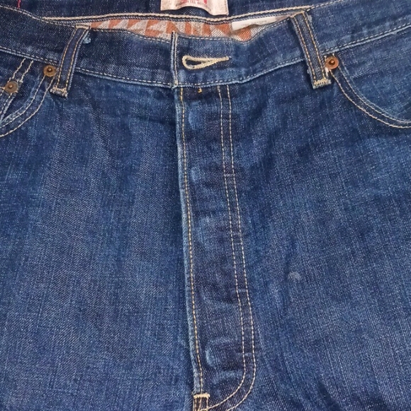 501 Levi's mens Jeans 38X30 Button fly closure 5pockets Red checker lining - Picture 4 of 4